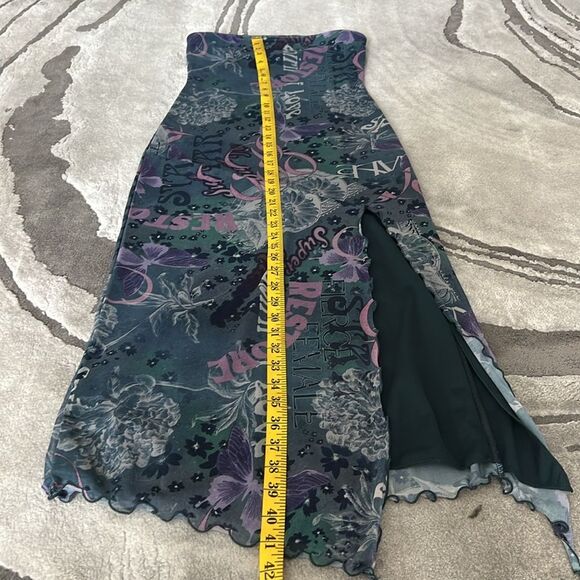 NWOT Urban Outfitters Floral Mesh Strapless Tube MIDI Dress - Picture 5 of 8